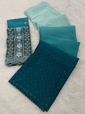 Ethina Fashion Dyed Bollywood Art Silk Saree(Light Blue)