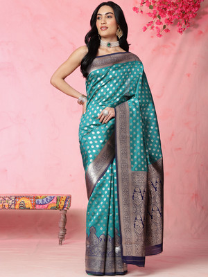 ANOUK Woven Mysore Art Silk Saree(Blue)
