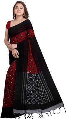 Rnn Printed Handloom Pure Cotton Saree(Red)