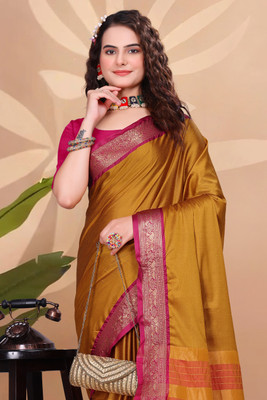 Octa Apparel Woven Paithani Art Silk Saree(Multicolor)