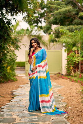 Divastri Printed Bollywood Chiffon Saree(Multicolor)