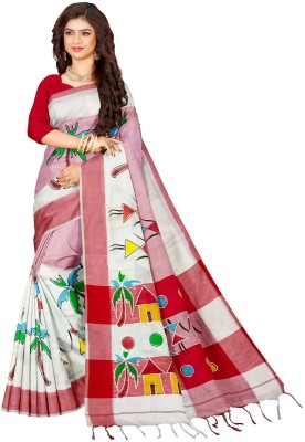 trogon Solid/Plain Handloom Pure Cotton Saree(White)