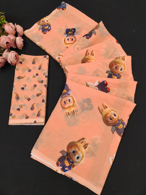 TTH Digital Print Bollywood Georgette Saree(Orange)