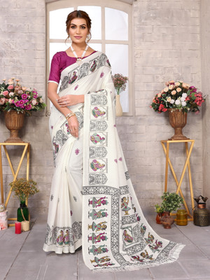 YASHIKA Woven Kalamkari Art Silk Saree(Purple)