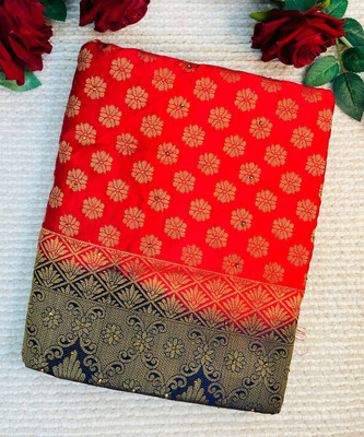 Pallu Patola Printed Banarasi Pure Silk Saree(Red)