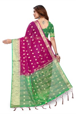 KOTHARI SBT Printed Bandhani Organza Saree(Pink)