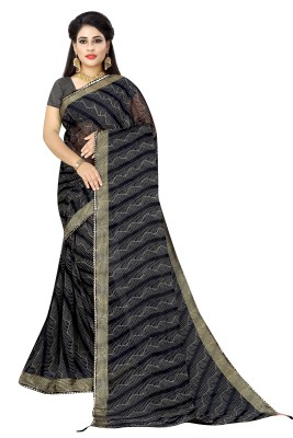 jalajdesigner Printed Bollywood Viscose Rayon Saree(Black)