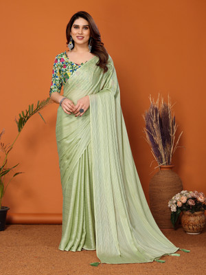 Meet Trendz Embellished Bollywood Georgette Saree(Light Green)