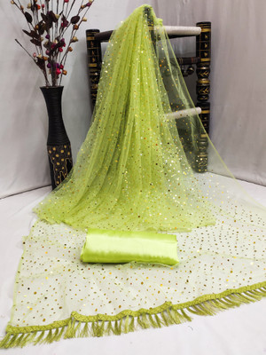 color bucket Polka Print Bollywood Net Saree(Light Green)