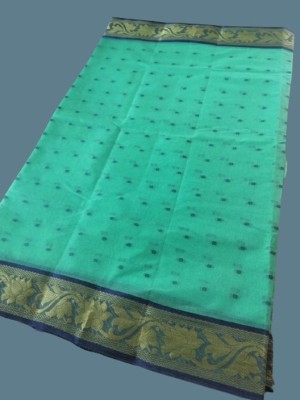 Maasaree Self Design Jamdani Pure Cotton Saree(Light Green)