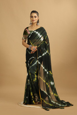 nirmal creation Dyed Bollywood Georgette Saree(Multicolor)