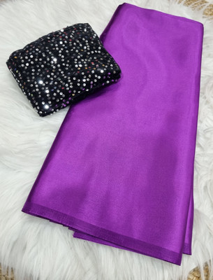 Arpita Fashion Solid/Plain Bollywood Satin Saree(Purple)
