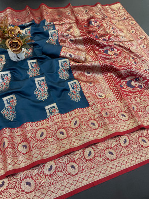 A To Z Cart Printed Paithani Pure Silk Saree(Multicolor)
