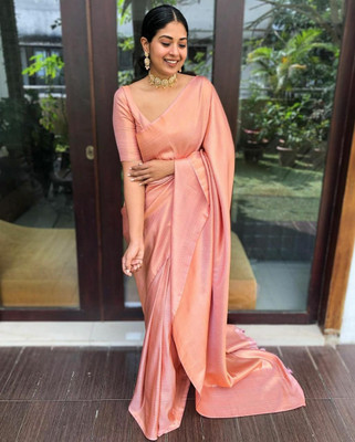 KP CREATION Self Design Daily Wear Jacquard Saree(Pink)
