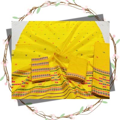 kamdar Woven Mekhela Chador Chanderi, Cotton Blend Saree(Multicolor)