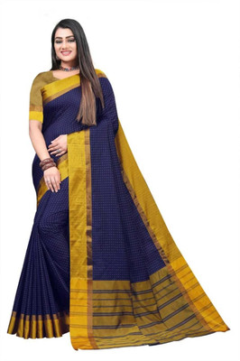 Gajal Self Design Daily Wear Art Silk, Pure Silk Saree(Dark Blue)