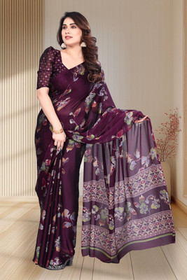 Yatay Printed Bollywood Chiffon, Georgette Saree(Magenta)