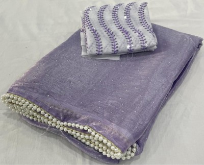 Vichitra Woven Bollywood Silk Blend Saree(Purple)