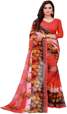 Saadhvi Printed Banarasi Lycra Blend Saree(Multicolor)