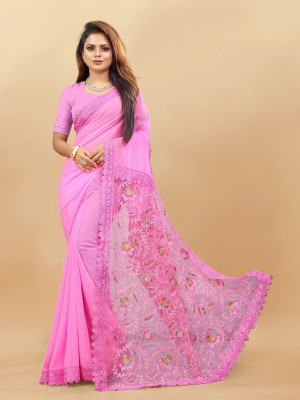 Julee Embroidered Bollywood Georgette Saree(Pink)