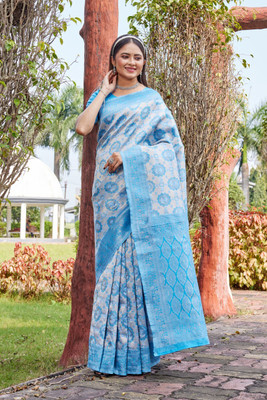 MANJULA SAREE Woven Banarasi Cotton Silk Saree(Grey)