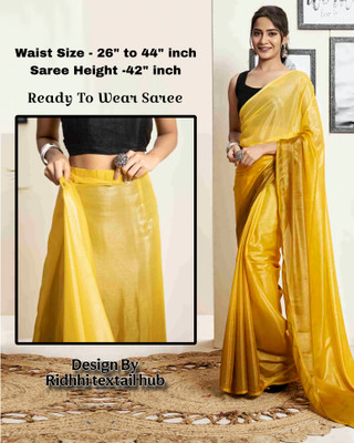 Riddhi textile Hub Self Design Bollywood Silk Blend Saree(Yellow)