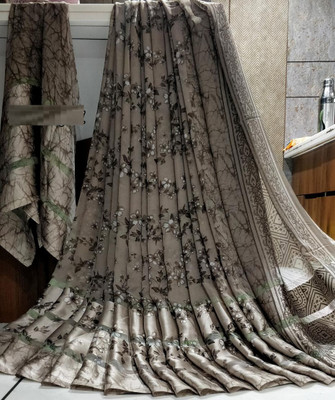 ASHA Printed Daily Wear Georgette Saree(Grey)