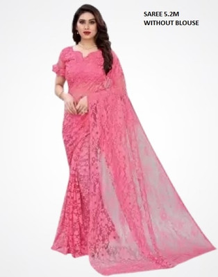 Suali Embroidered Bollywood Net Saree(Pink)