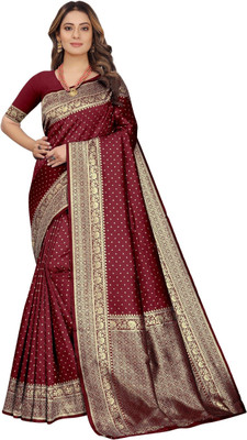 LAVISHBOI Solid/Plain Saree with Attached Blouse Art Silk Saree(Multicolor)