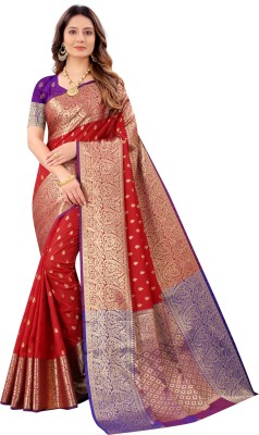 nikchi hub Woven Banarasi Pure Silk Saree(Multicolor)