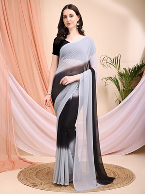 Shaily Solid/Plain Daily Wear Georgette Saree(Multicolor)