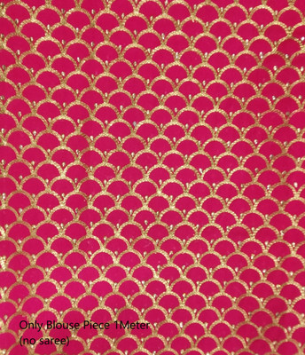 Shantuba textiles Embroidered Banarasi Silk Blend Saree(Pink)