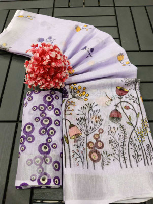 AARAANA Printed Kanjivaram Linen Saree(Multicolor)