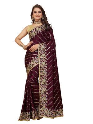Tejal Creation Self Design Bollywood Art Silk Saree(Purple)