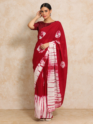 Moara Dyed Daily Wear Pure Cotton Saree(Red)