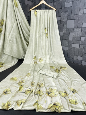 Adiyogi Enterprise Digital Print Bollywood Crepe Saree(Green)