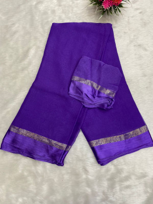 VINIT ENTERPRISE Solid/Plain Bollywood Viscose Rayon Saree(Magenta)