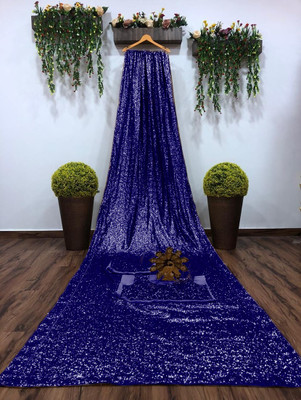 KalyaniTextile Embellished Bollywood Georgette Saree(Blue)