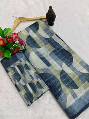 PRTRENDZ Woven Kanjivaram Linen, Cotton Linen Saree(Multicolor)