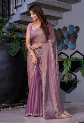 shyamlata Embellished Bollywood Pure Silk, Tussar Silk Saree(Purple)