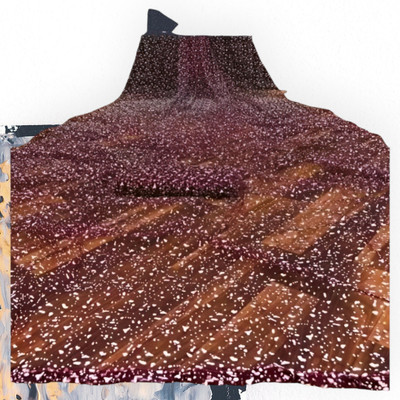MAAFAB Self Design Bollywood Net Saree(Pack of 2, Brown)