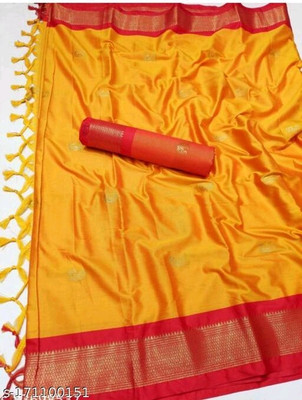 Paithani Self Design Mysore Pure Silk Saree(Yellow)