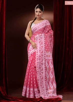 Viswas Woven Jamdani Cotton Silk Saree(Multicolor)