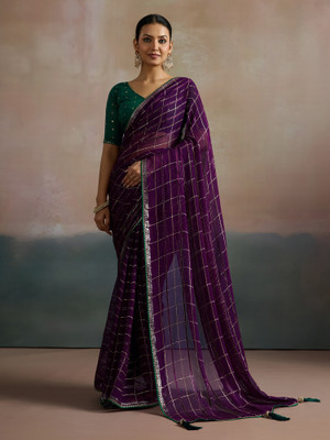 Sareemall Printed Leheria Viscose Rayon Saree(Purple)