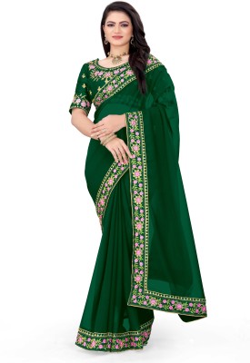 Hare Krishna Woven Bollywood Art Silk Saree(Gold, Green)