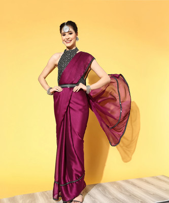Sareemall Embellished Bollywood Georgette Saree(Purple)