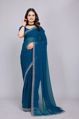 Tejal Creation Self Design Bollywood Georgette Saree(Beige)