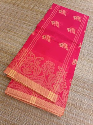 Dristikone Woven Tant Pure Cotton Saree(Red)