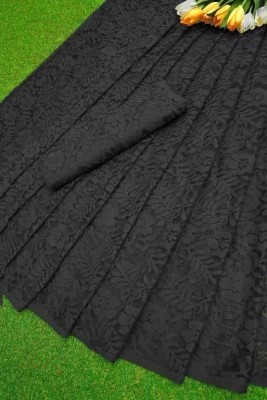 Saadhvi Woven Kanjivaram Cotton Blend Saree(Pack of 2, Black)