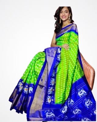 Suali Printed Mysore Pure Silk Saree(Green)